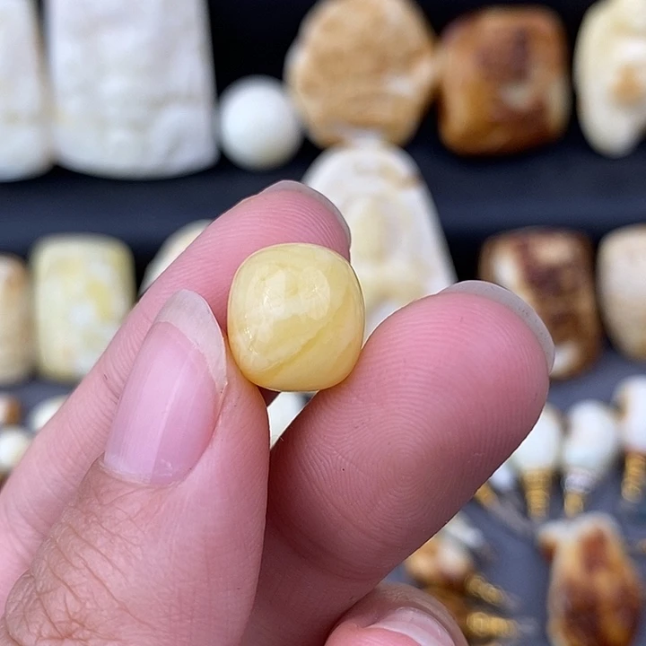 琥珀未镶嵌裸石11单珠