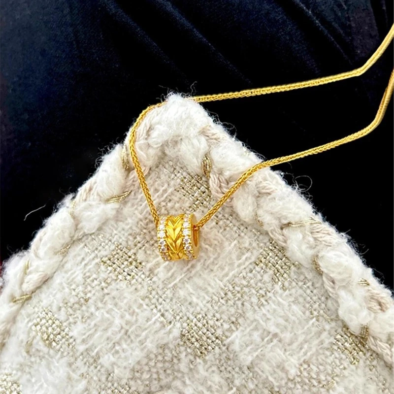 铜合金项链 路路通麦穗项链女花丝小蛮腰锁骨链小众百搭轻奢配饰