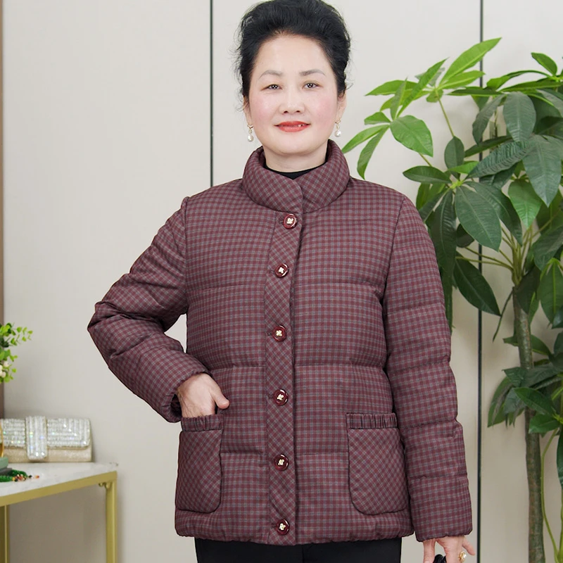 华太太【国标白鹅绒】2025外套冬装加厚母亲洋气衣装D26883B-2