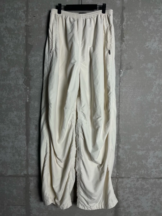 未使用 Balenciaga/巴黎世家 M*1/米白色双钩伞兵长裤/08625