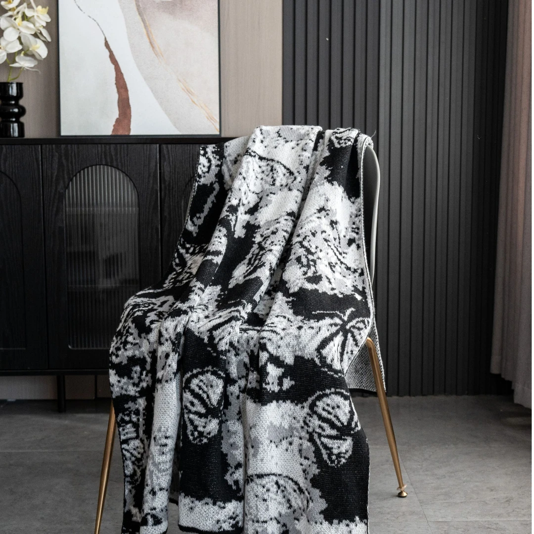 【好运蝴蝶】设计师款多功能盖毯客厅沙发装饰毯披肩午睡毯车载毯子