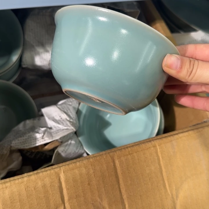 微瑕仿古不开片餐碗