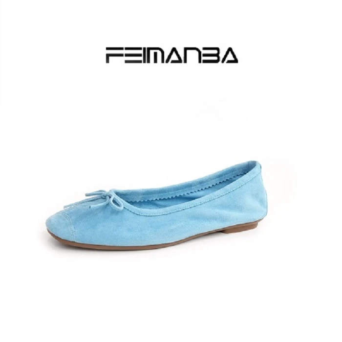 “断码特价”天蓝色芭蕾舞平底单鞋女 舒适极简风百搭圆头休闲女鞋