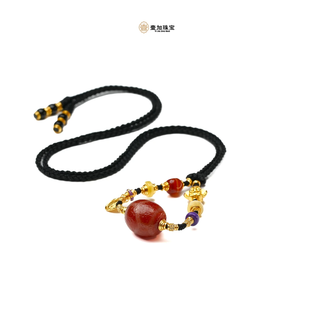 壹加师姐|手工设计红肉寿珠锁骨链多样性发一6491F