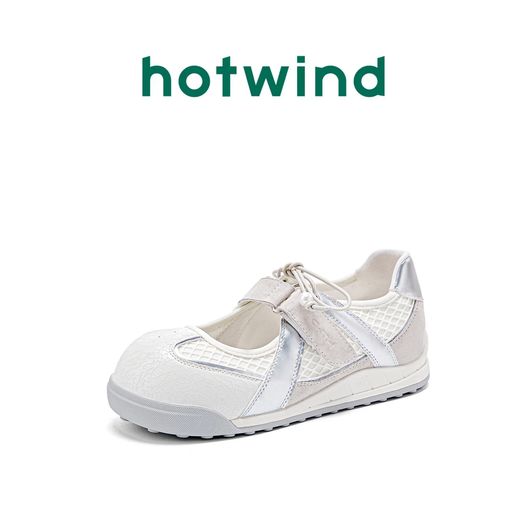 【清凉一夏】热风2025玛丽珍休闲鞋单鞋夏季丑萌魔术贴运动德训鞋