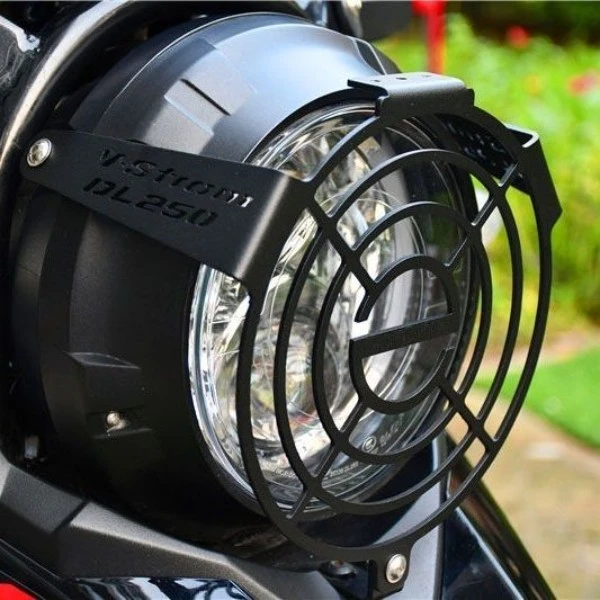 【徐洋骑摩托推荐】DL250摩托车大灯护罩圆形前灯不锈钢防护配件