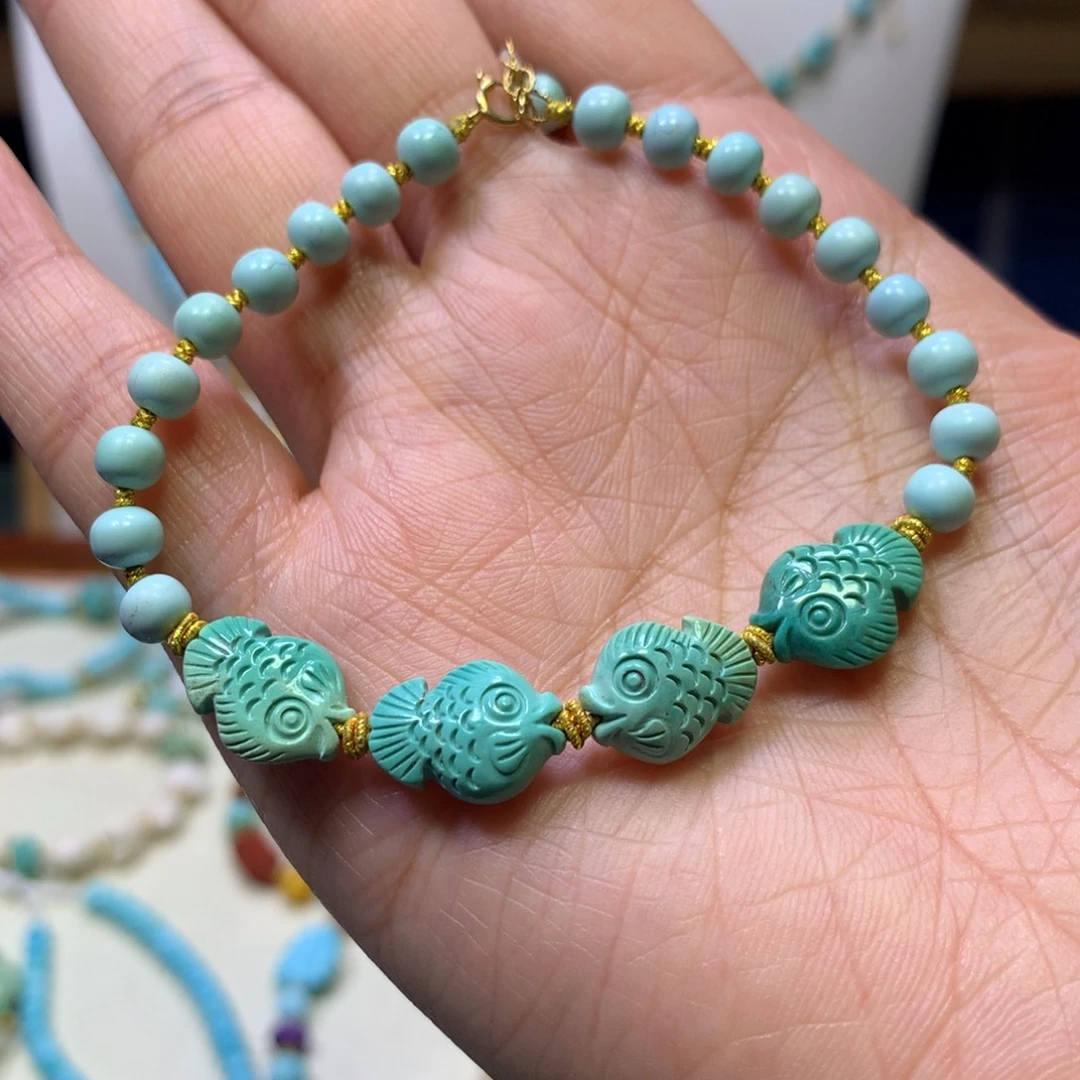 绿松石18K金镶嵌单圈