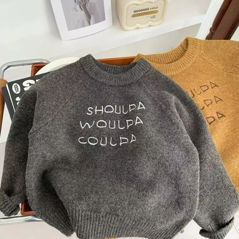 男童秋冬毛衣秋冬季外穿童装新款儿童韩版宝宝上衣套头针织衫女童