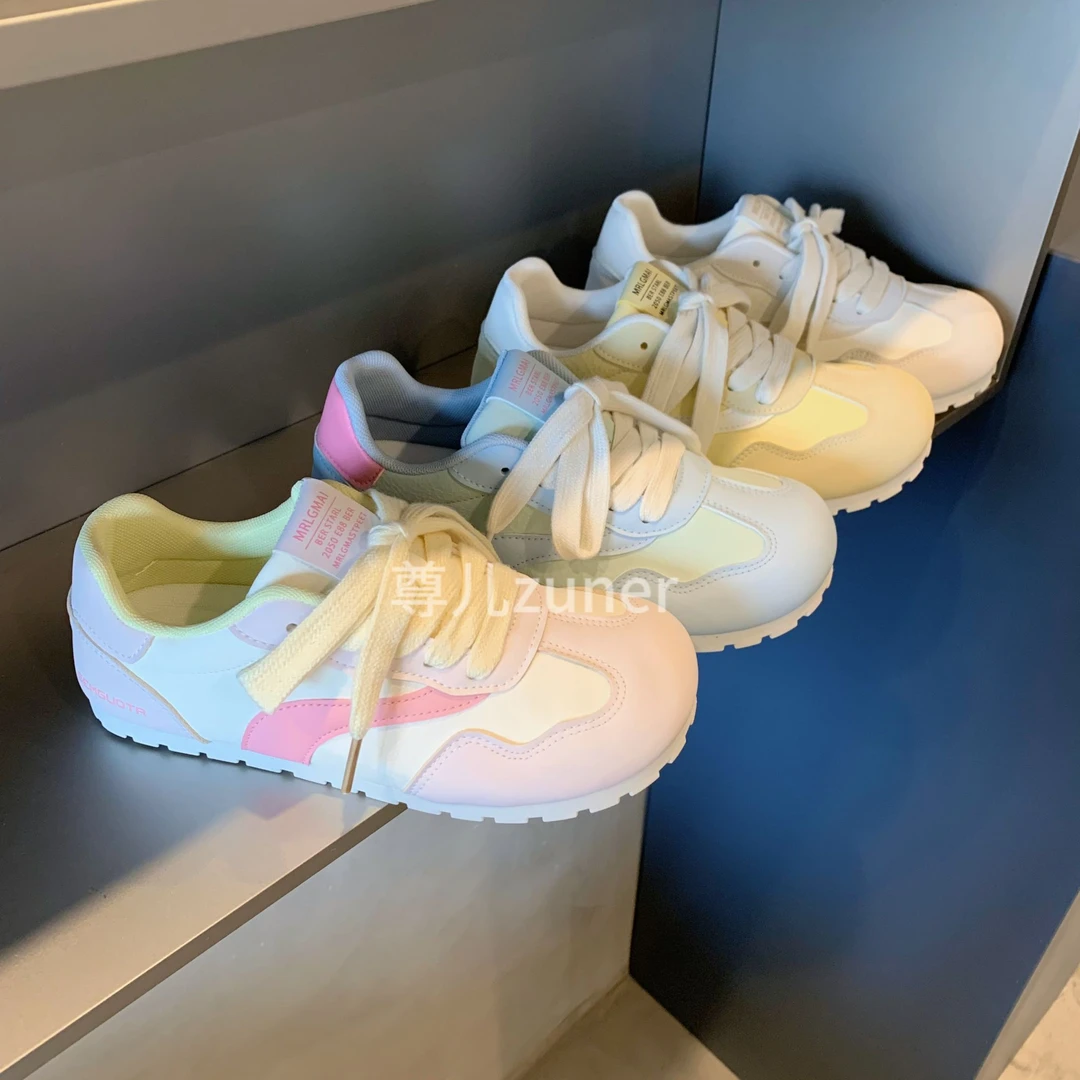 尊儿2025春季新款圆头网红板鞋透气潮鞋学生ins百搭韩版休闲鞋