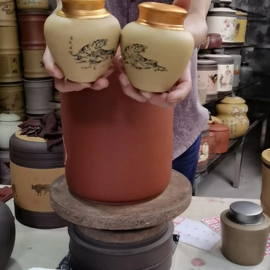 紫砂茶叶罐2两装两个