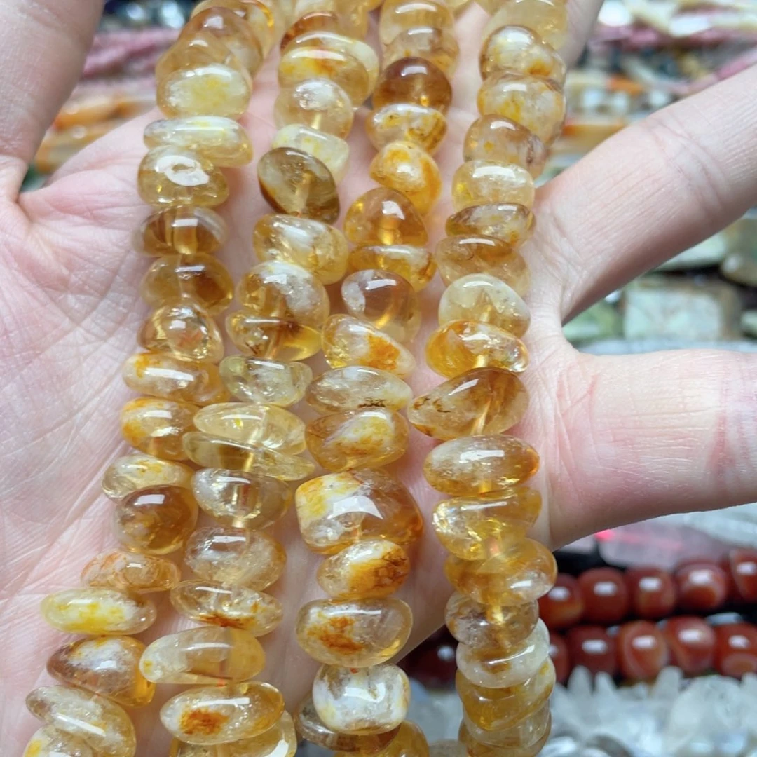 玛瑙/玉髓合金珠宝半成品一条12mm黄塔晶