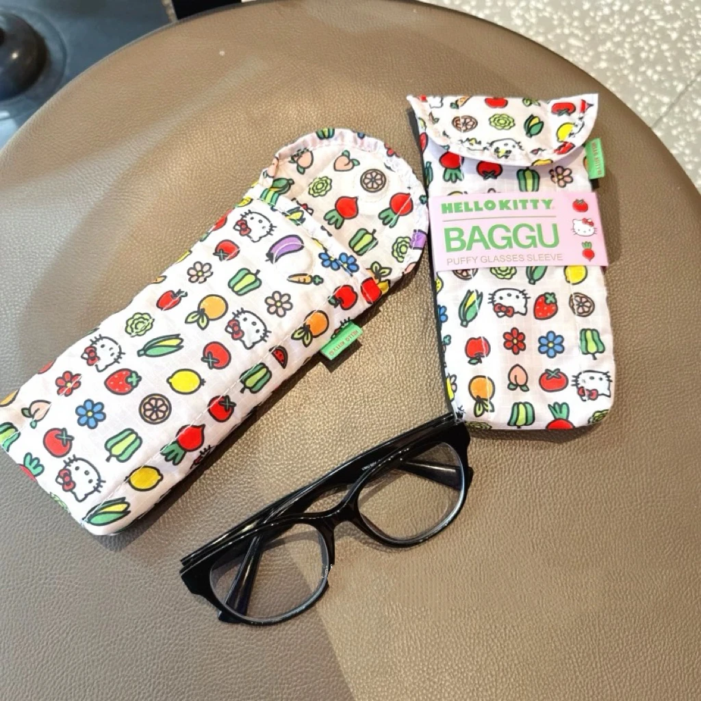 韩单同款！hello kitty猫咪印花便携夹棉内胆袋墨镜收纳眼镜包