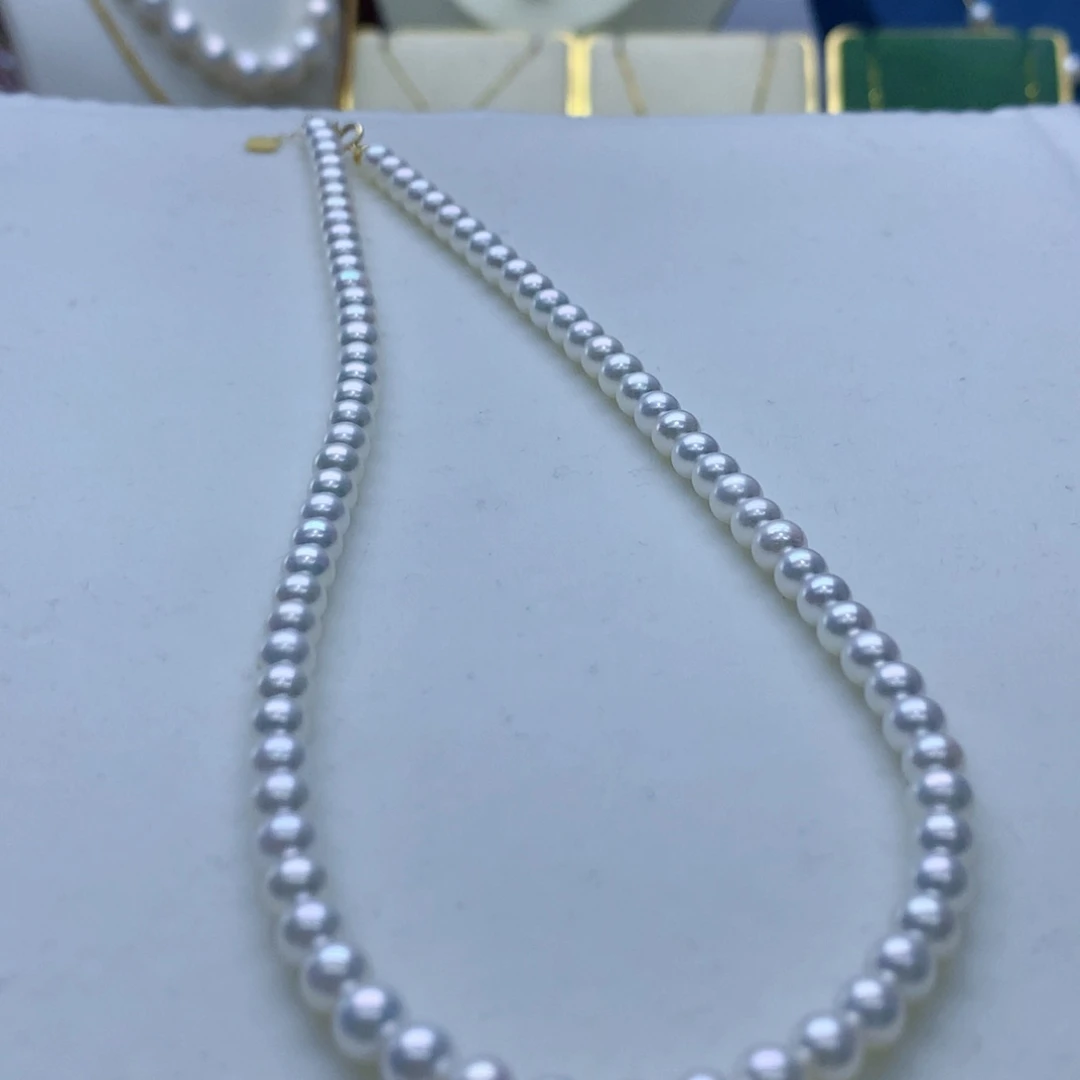 18K金镶嵌项链淡水珍珠