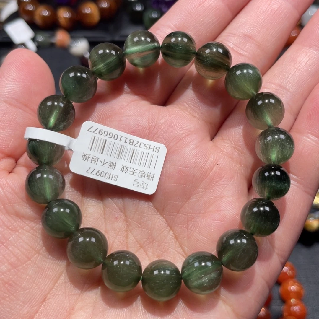 手链水晶未镶嵌绿发晶10.5mm左右