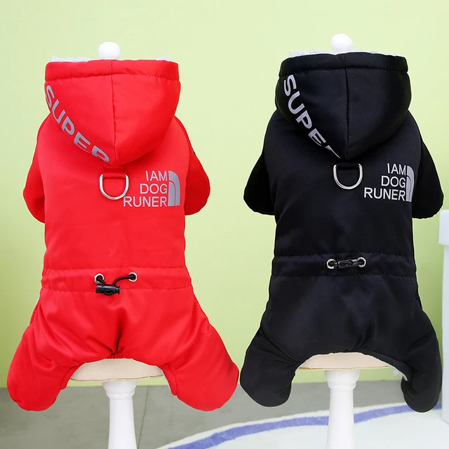 秋冬款狗狗衣服宠泰迪物比熊小型新年四脚保暖牵引绳加厚羽绒棉服