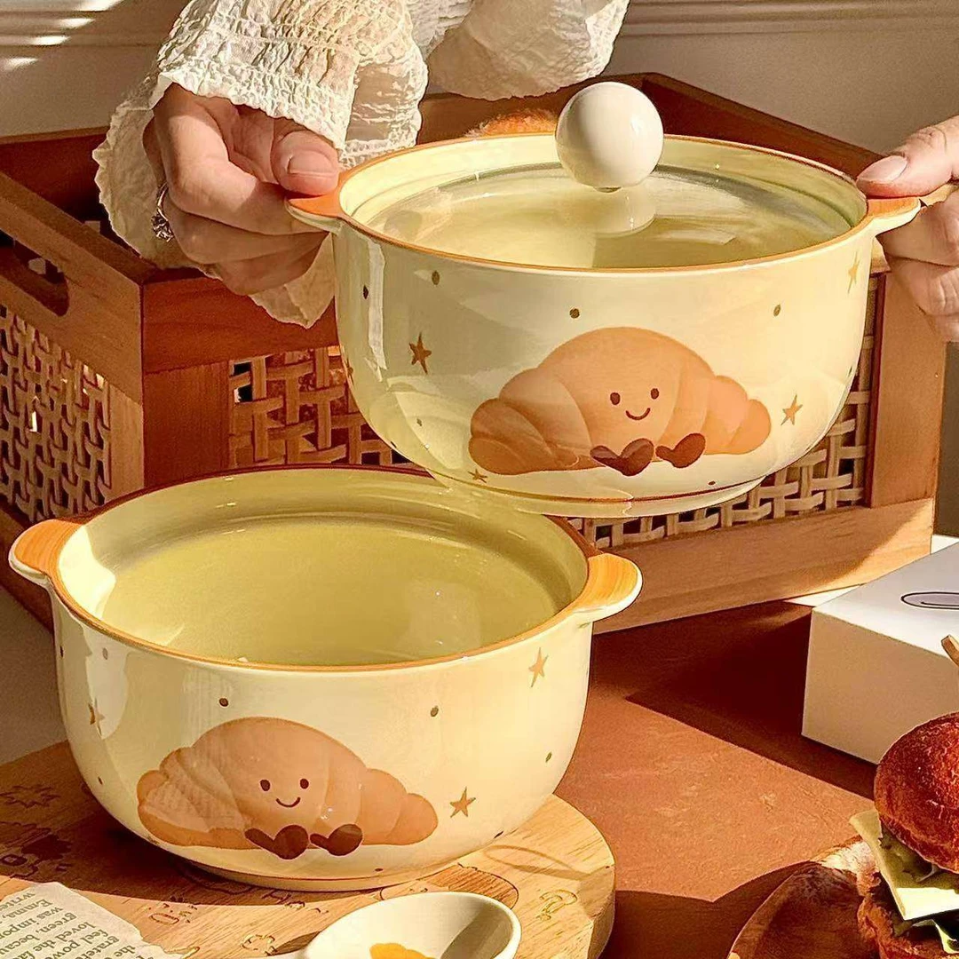 可爱泡面碗学生宿舍用陶瓷釉下彩高温瓷加厚大面碗大容量螺蛳粉碗