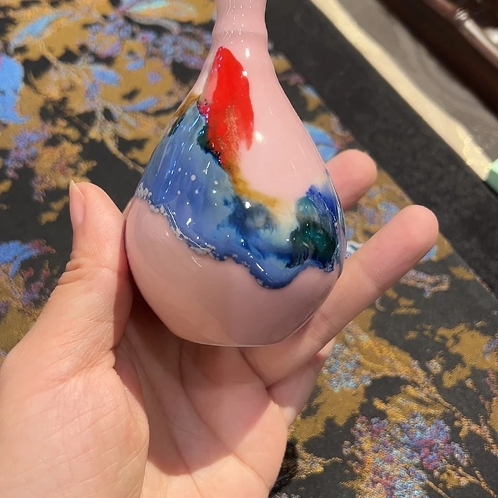纯手工高温颜色釉小花器