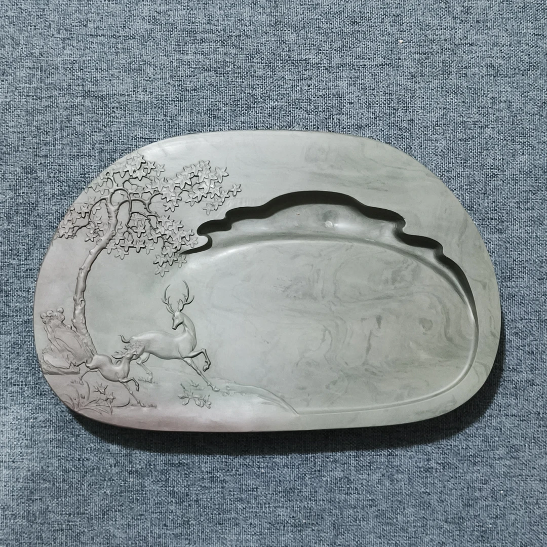 甘肃洮砚，西江双色福禄砚，尺寸23.8*15.5*2.6厘米