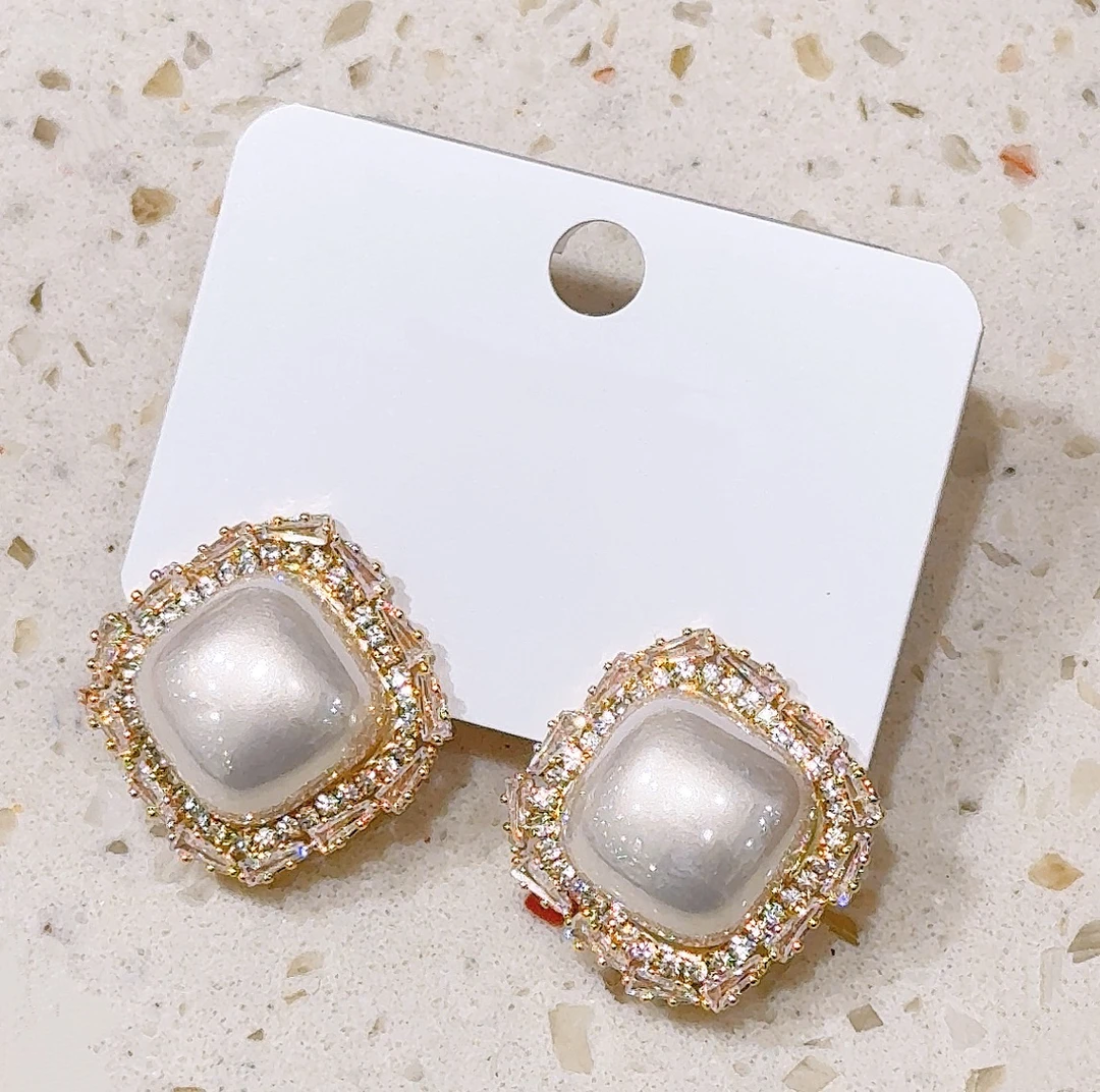 钛钢仿珍珠耳饰 【伟伟专属】•香槟玫瑰 气质优雅百搭耳钉