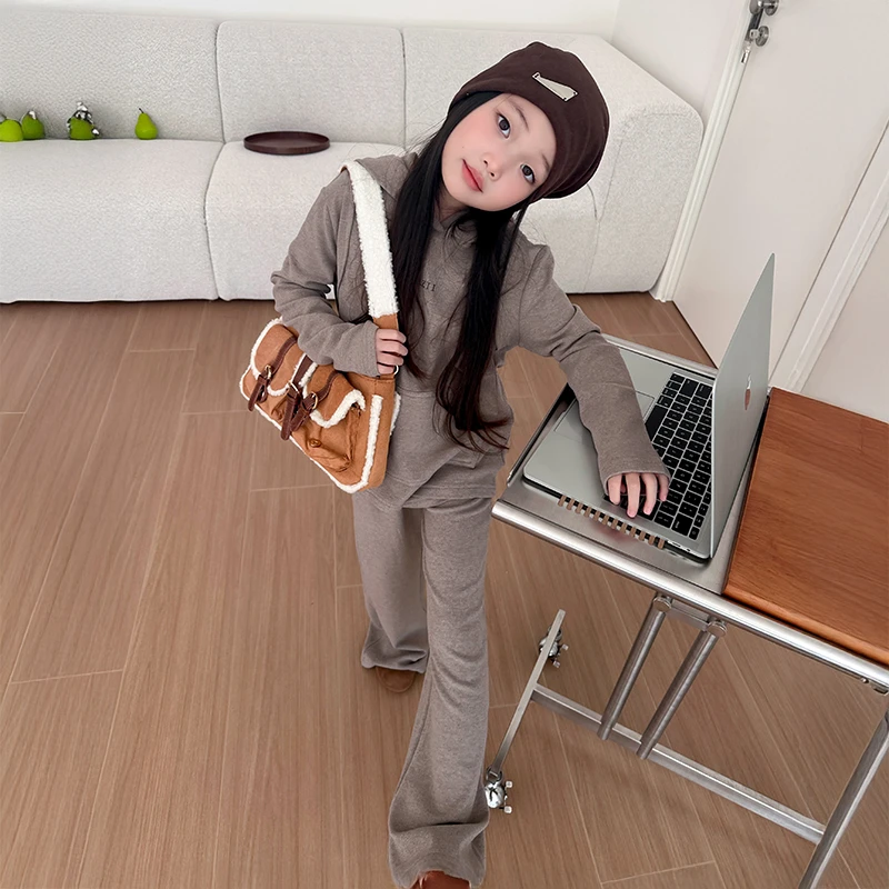 女童韩系秋装两件套2025新款女孩超好看连帽上衣儿童运动休闲套装