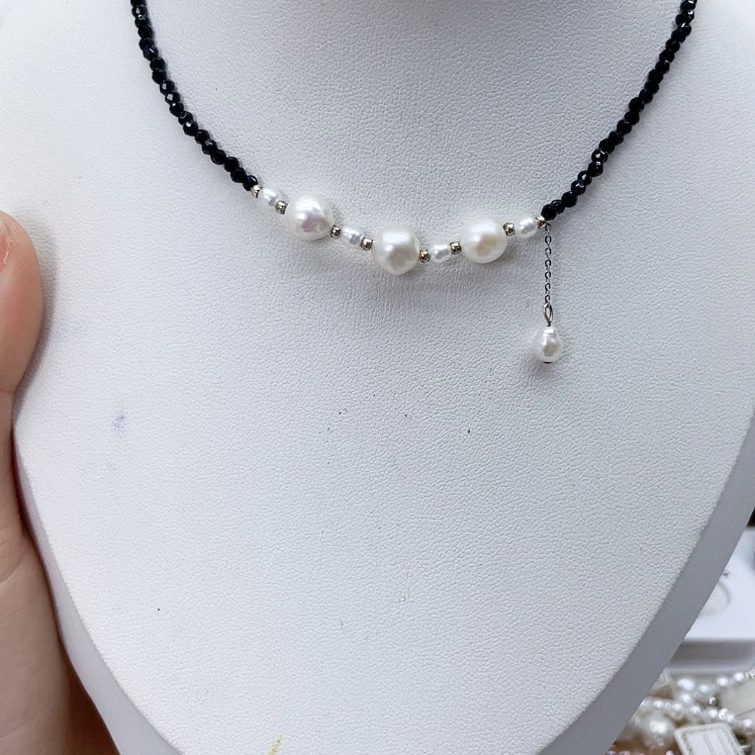 颈饰银S925镶嵌淡水珍珠