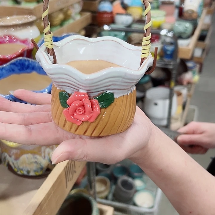 有孔.凑满10元发货多肉陶瓷花盆！