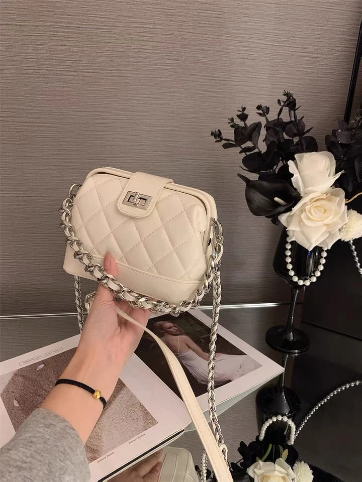 RANEDONA轻奢小众设计感时尚女包百搭小香风菱格链条包单肩斜挎包