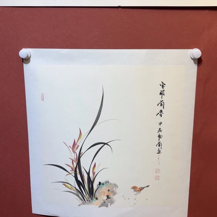 国画听兰老师花鸟