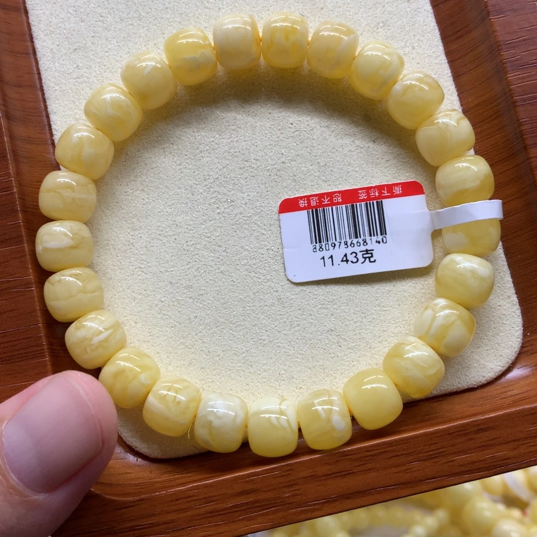 网***鱼蜜蜡未镶嵌手链蜜蜡