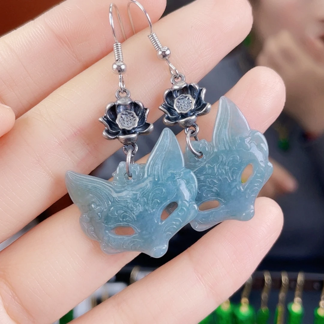 翡翠未镶嵌耳饰饰品