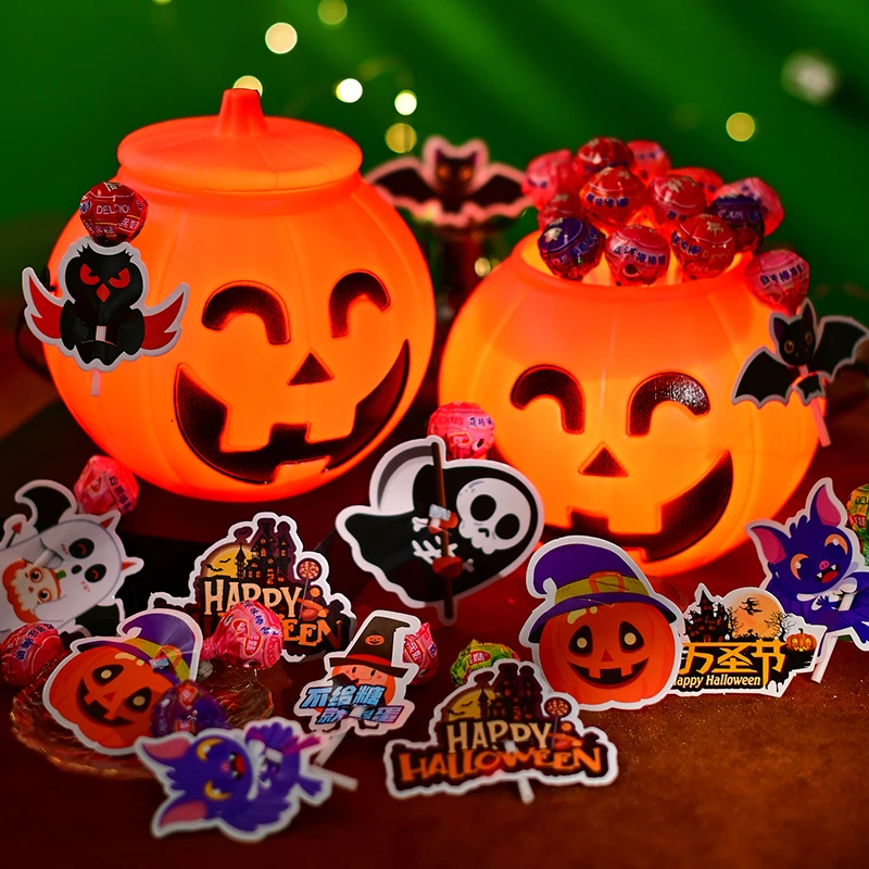 万圣节礼物棒棒糖插卡装饰糖果酒店商场活动布置仪式感儿童小礼品