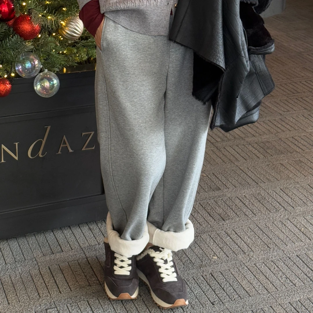 Fen姐|【几何墨序】重磅棉混纺立体茧型设计感休闲百搭卫裤15383