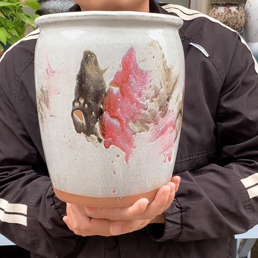 紫砂花盆口20高25瑕疵