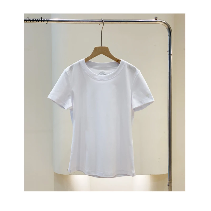 防泼 极简夏季修身短袖小白T恤衫CL3171