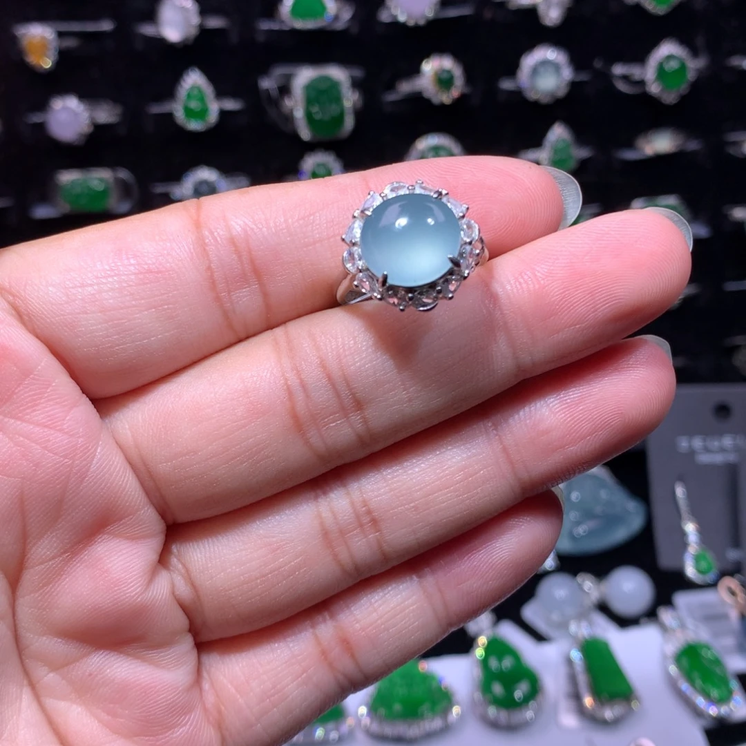 翡翠银S925镶嵌颈饰翡翠