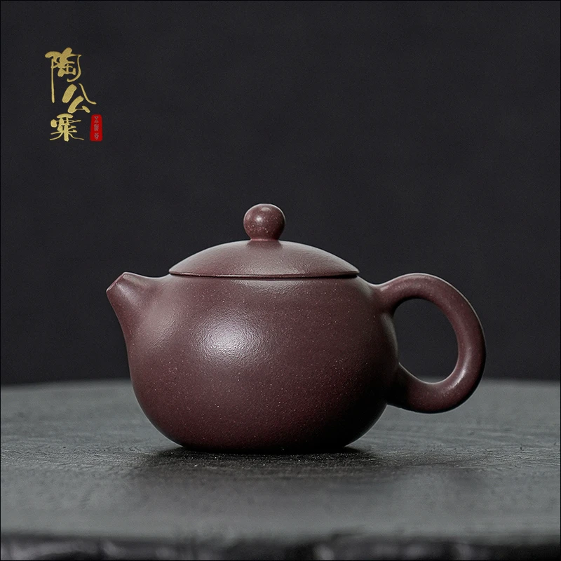 陶公粟原矿四号井底槽青《西施》220cc内推孔 范手制精美紫砂壶茶具