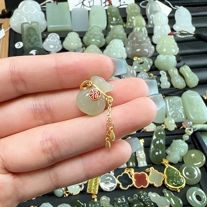 和田玉银S925镶嵌颈饰