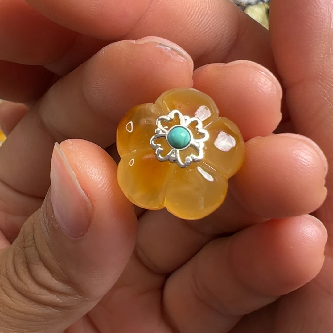 蜜蜡银S925镶嵌裸石蜜蜡