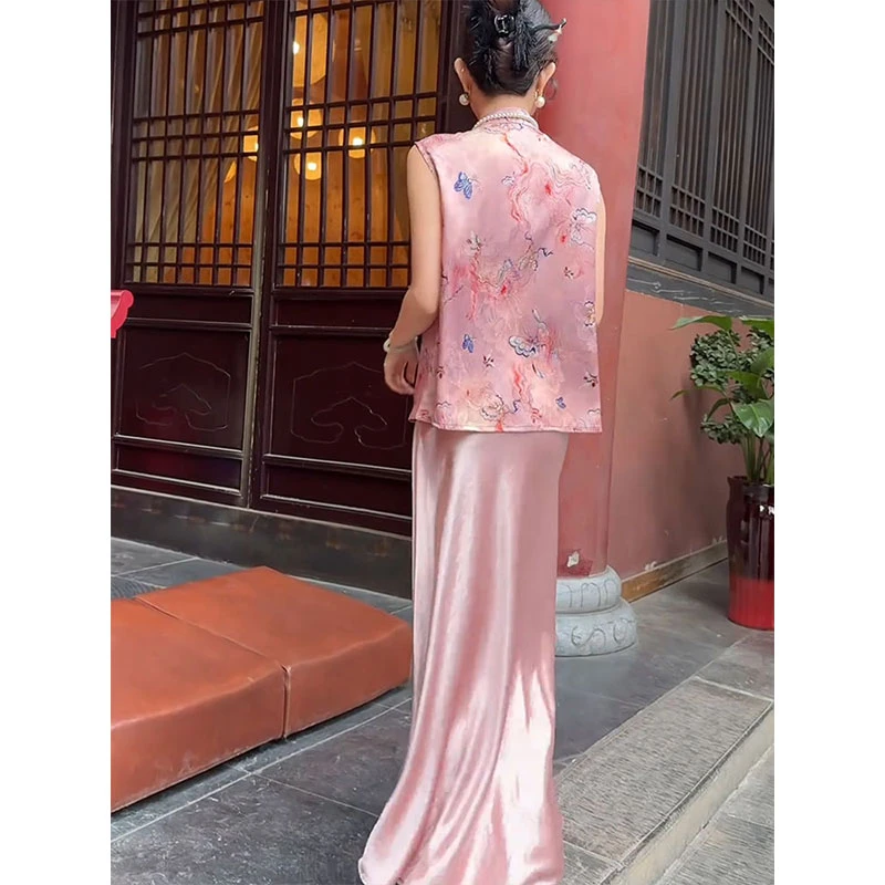 2025超火夏装一整套高级感清冷感气质新中式国风上衣半裙新款套装