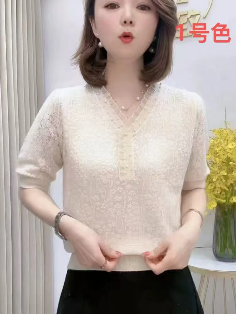 张金家显瘦减龄凉爽弹力上衣夏款小衫H134款