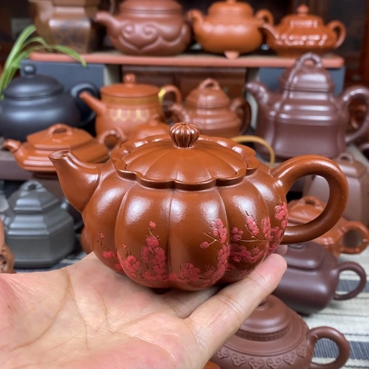 茶壶紫砂梅开二度220cc原矿赵庄朱泥双十一特价