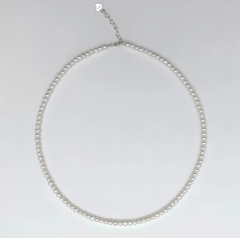 【小乐甄选】  S925银 （卷王小米珠） 淡水珍珠极光小米项链 3-4mm