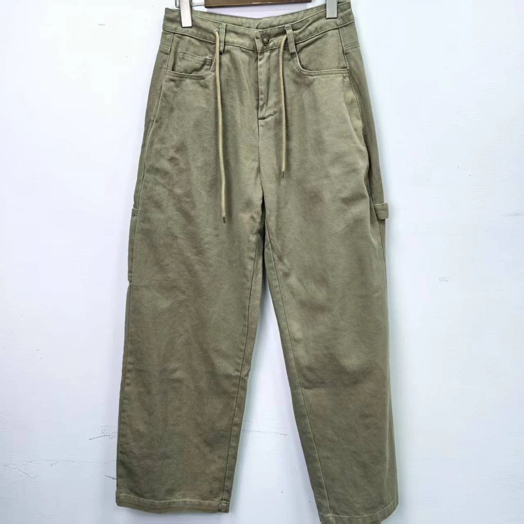 L6 美式阔腿抽绳休闲牛仔裤