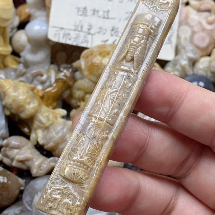 颈饰未镶嵌硅化珊瑚（珊瑚玉）有瑕