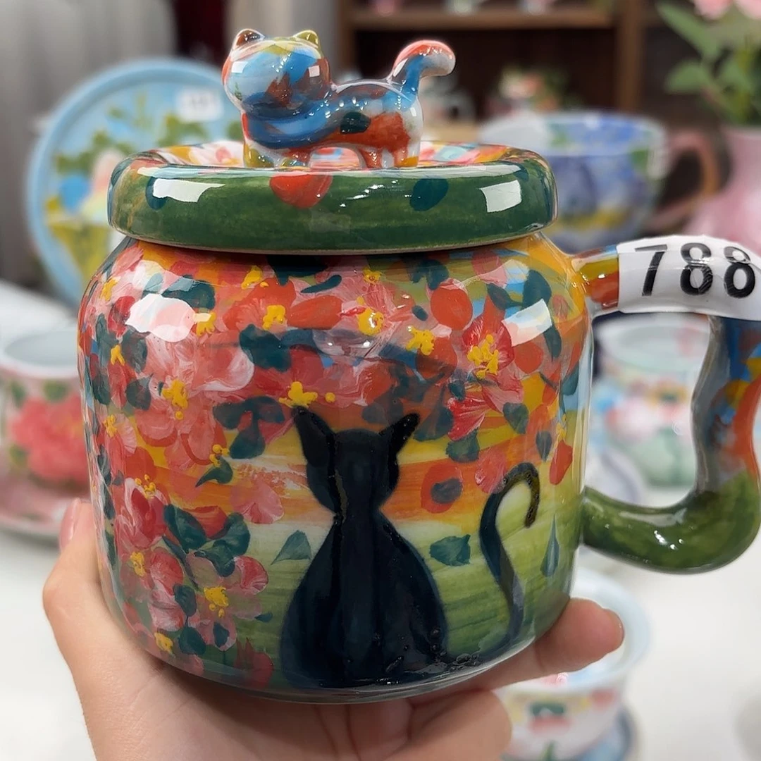 景德镇手绘高温釉下彩陶瓷茶具