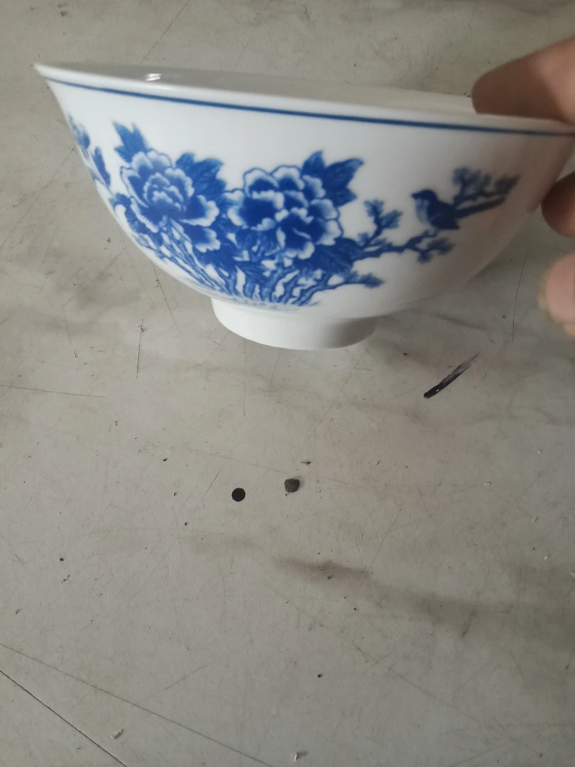 青花小鸟面碗16.5cm