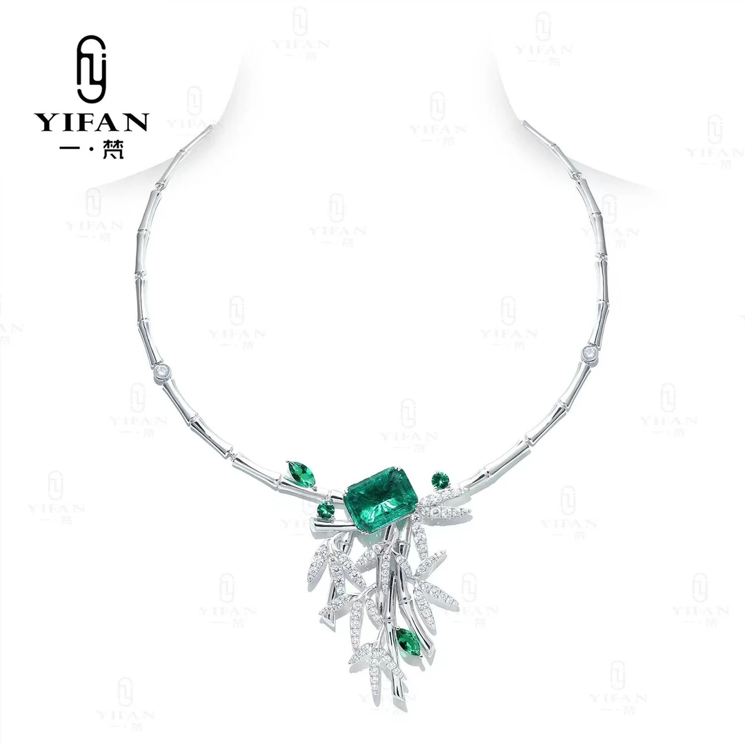 坠链均925银合成锆石 2206-清幽秘境时尚轻奢小众项链女款