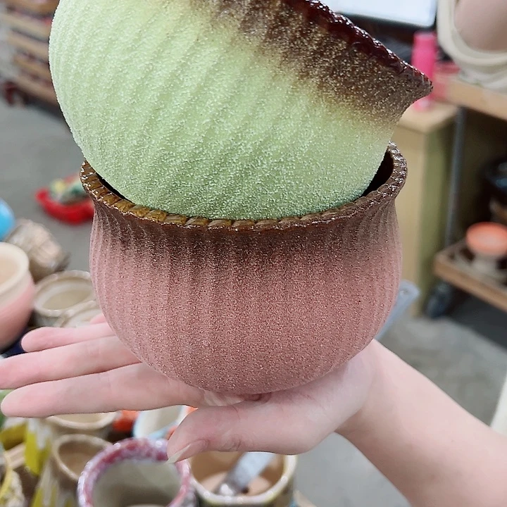 有孔.凑满10元发货多肉陶瓷花盆！