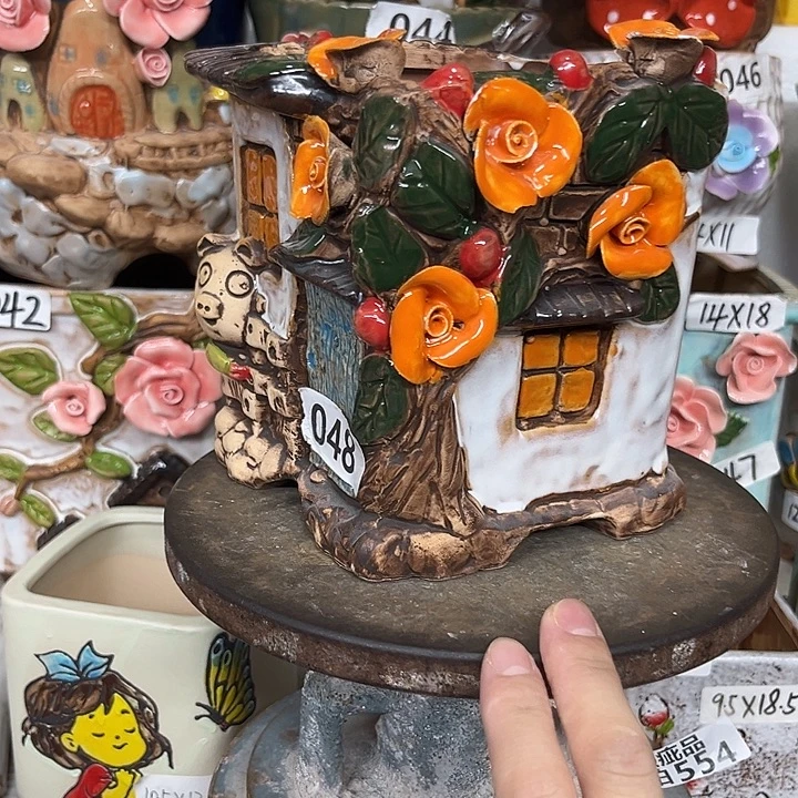 紫砂花盆粗陶材质多肉花盆