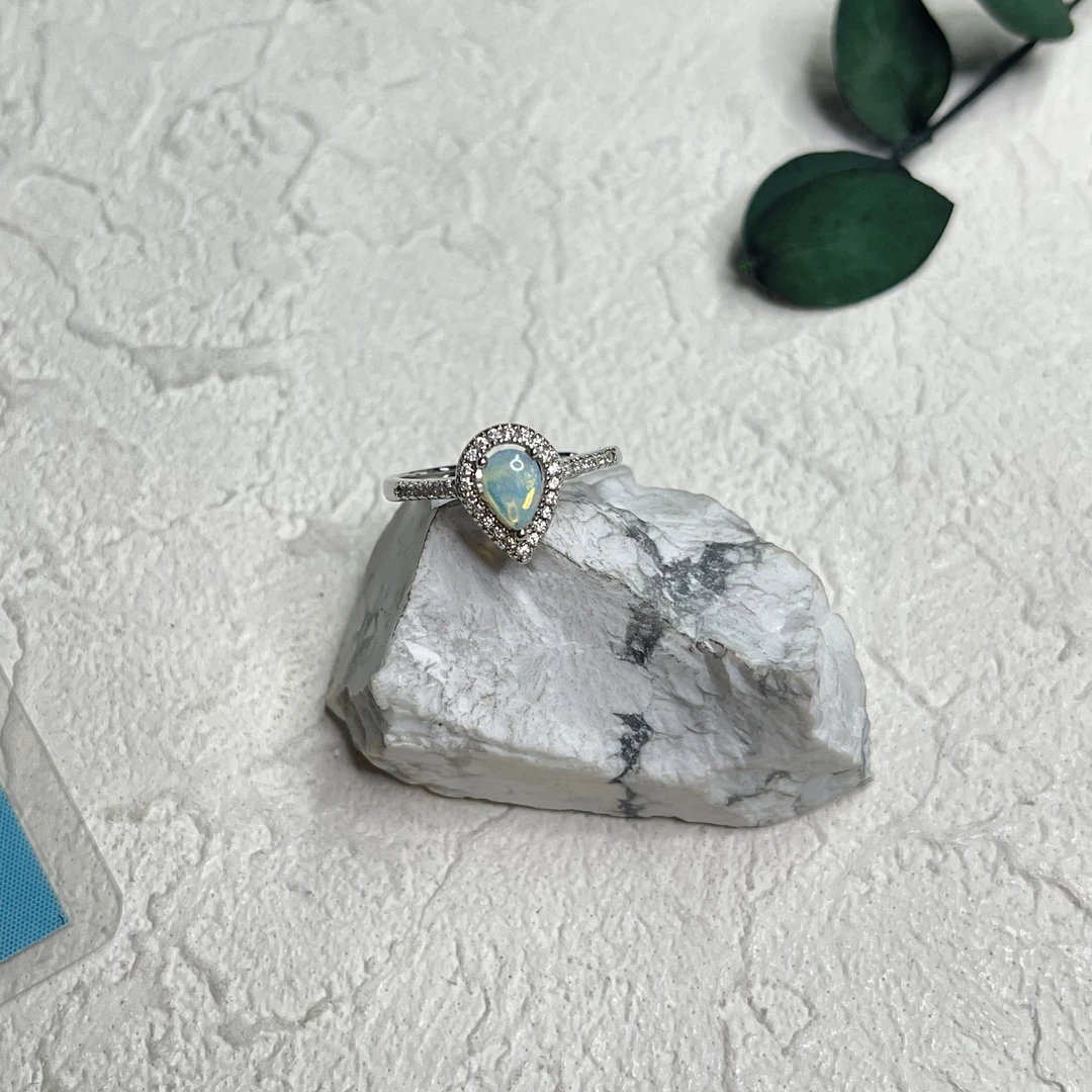 全新未使用  【六六中古】孤品s925欧泊开口戒指aj4322